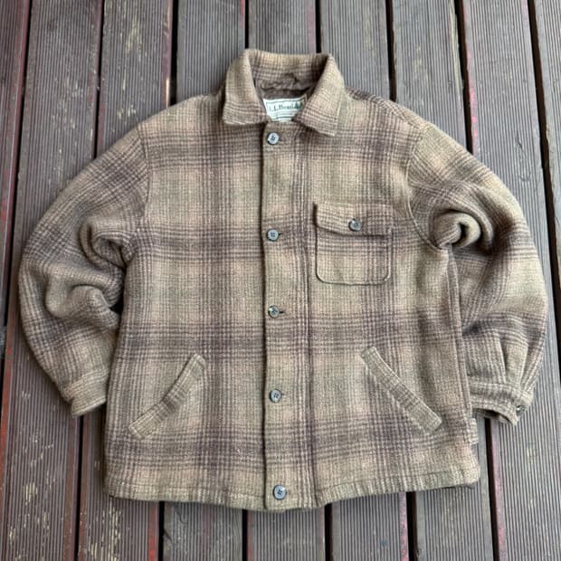 LLBean 체크 울자켓