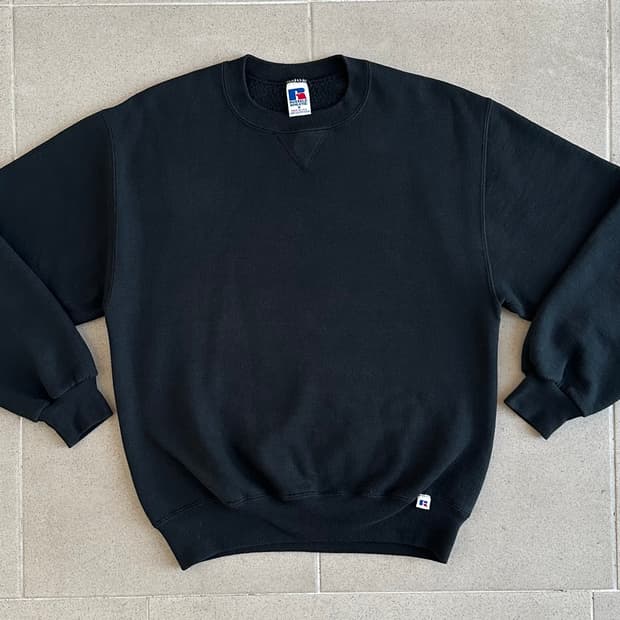 90s 빈티지 러셀 스웻셔츠 블랙 M USA