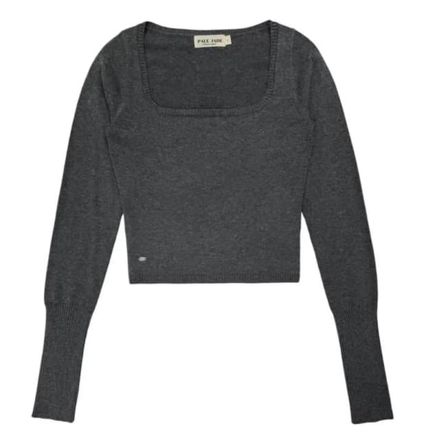 페일제이드 베이직 스퀘어넥 니트 차콜 사이즈1