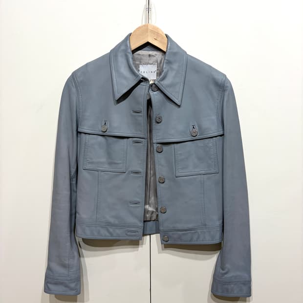 셀린느 램 스웨이드 레더 자켓