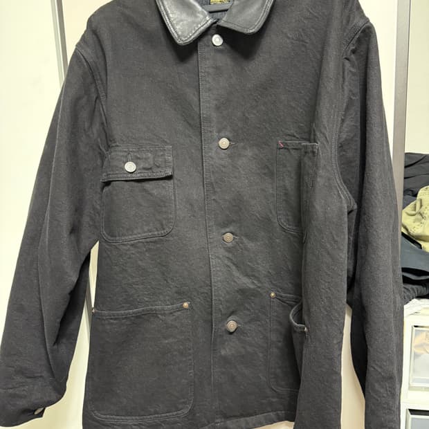 비헤비어 워시드 레더 카라 커버올 자켓 2