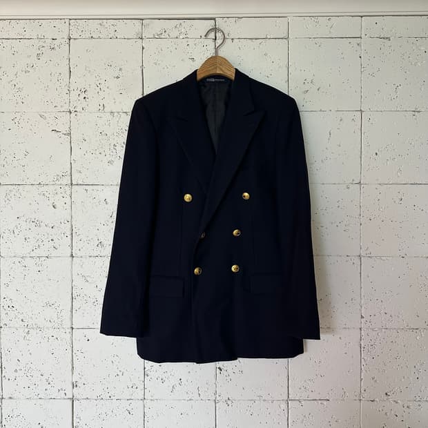95 폴로 랄프로렌 금장 더블 블레이저 네이비