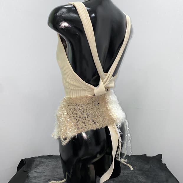 Back-Cross Rib Knit Tank Top