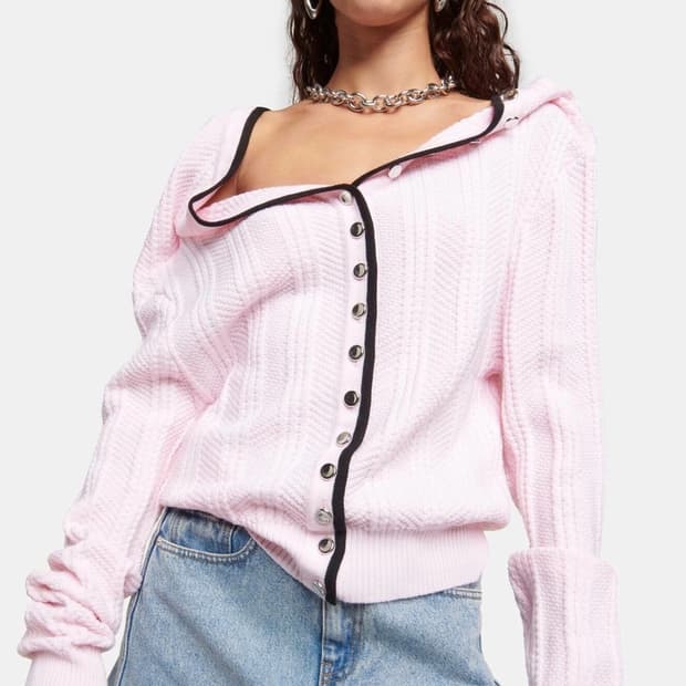 정품 와이프로젝트 후드 가디건 핑크 xs