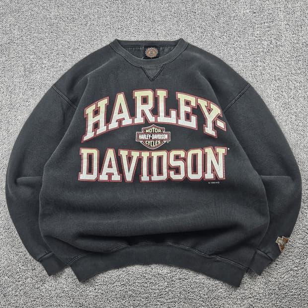90's 할리데이비슨 페이드프린팅 맨투맨 ( L ) / 10242