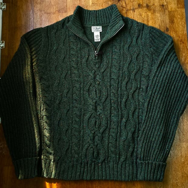 L.L.BEAN 울 니트 다크 그린 L ~ Xl 싸이즈