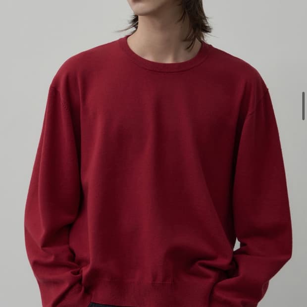 (L) 알리스 클라우드 터치 라운드 크롭 니트 [RED] 판매