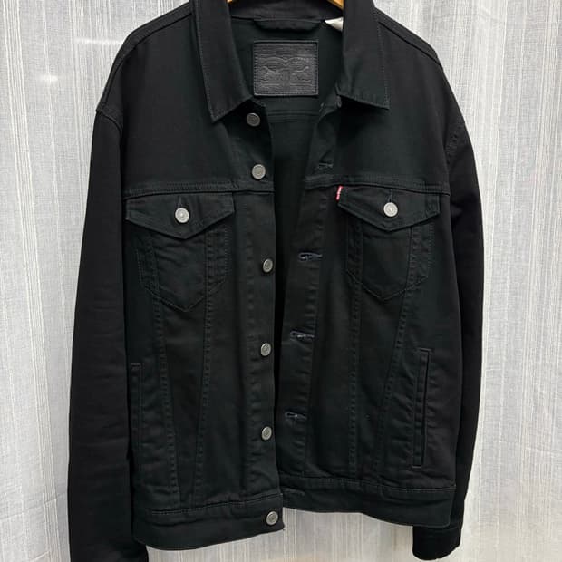 리바이스 블랙 데님 트러커 데님 흑청 자켓 