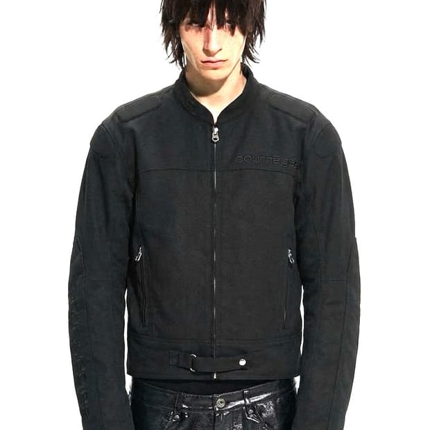 꾸레쥬 24ss 레이서 패디드 코튼 바이커 봄버자켓