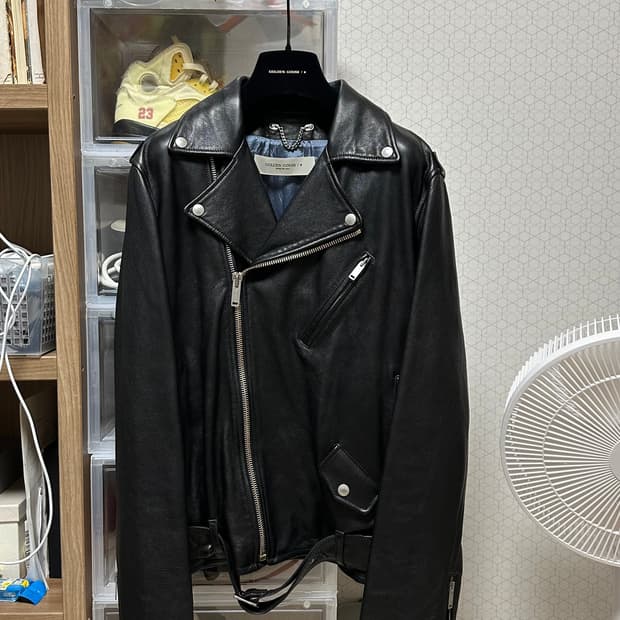 골든구스 램스킨 라이더 자켓 50
