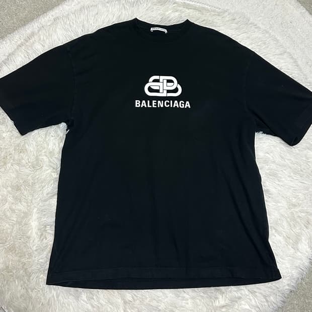 발렌시아가 BB로고 블랙 반팔 S