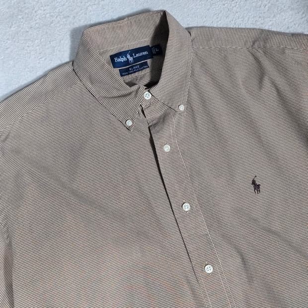 폴로 랄프로렌 긴팔 체크 셔츠 브라운 L