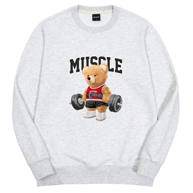 옥스타 머슬 곰돌이 맨투맨