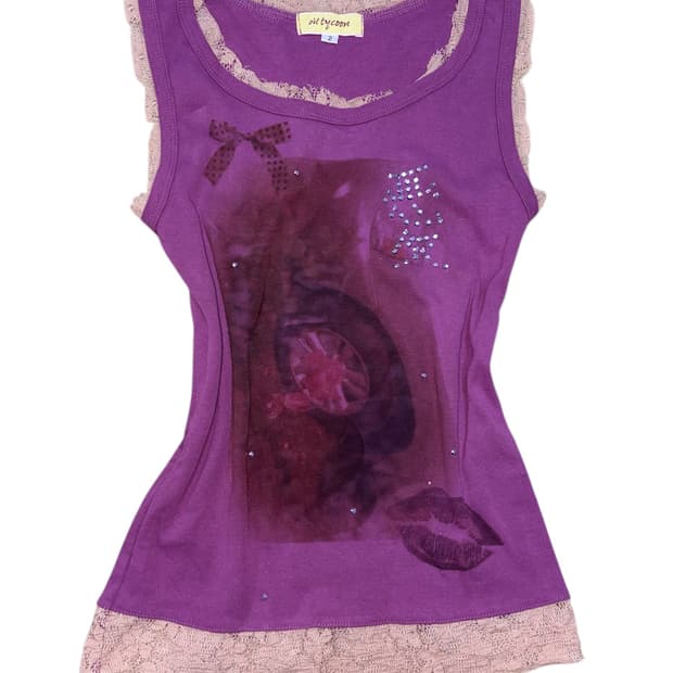 愛 purple lace sleeveless