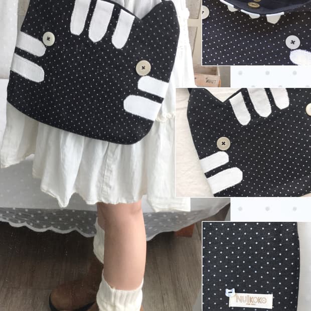 [HAND MADE] 핸드메이드 고양이 도트 크로스백 모리걸
