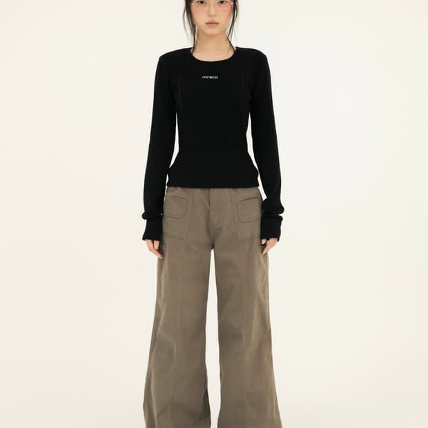 미레코 팬츠 MINI POCKET WIDE COTTON PT 바지 