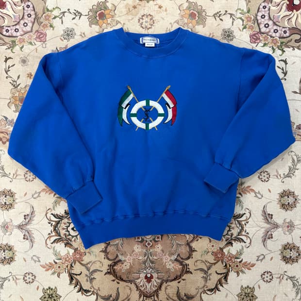 90s 입생로랑 빅로고 맨투맨