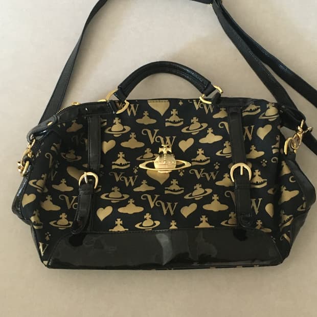비비안웨스트우드 블랙 골드 발렌타인 가방 토트백 숄더백 갸루