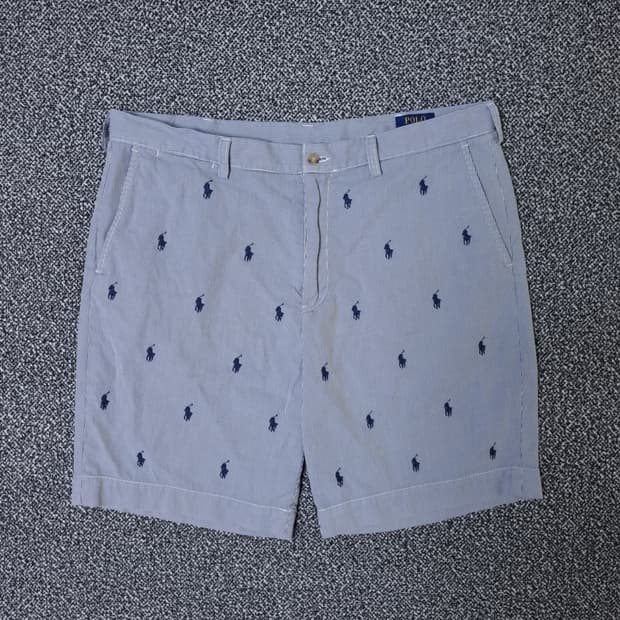 [무료배송][36]폴로 남성용 시어서커 멀티 포니 자수 반바지