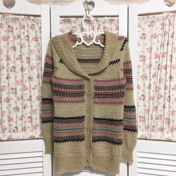 빈티지 베이지 니트 가디건