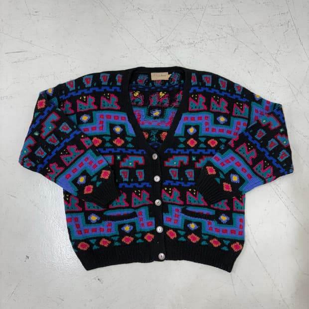 80’s LL Bean Cable Knit Wool Cardigan