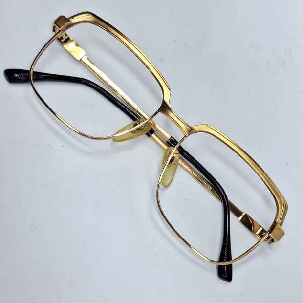 90s 일본 빈티지/호야 G 09119 금도금 HDG 18K 안경테