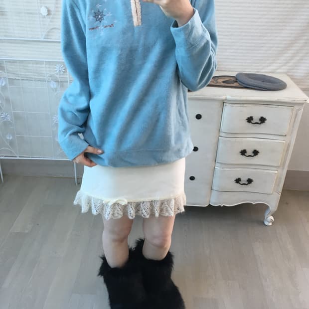 jpn vintage 민트 후리스 반집업 y2k 스트릿 갸루 펑키 일본빈