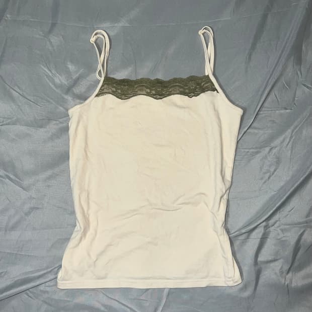 ✨vintage ivory khaki sleeveless y2k 모리✨
