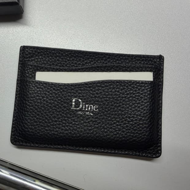 dime 블랙 가죽 카드지갑