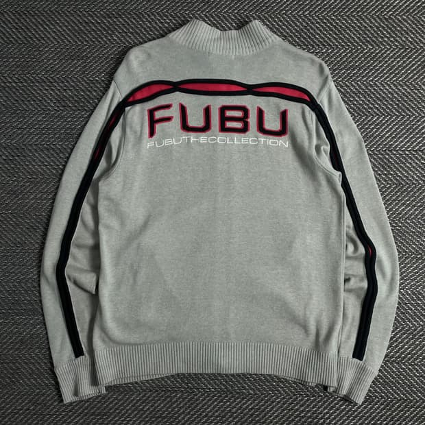 00s 후부 빅로고 올드스쿨 니트 집업o 3190