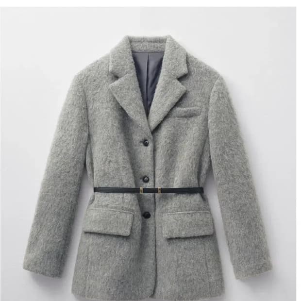 몽돌 알파카 헤어리 자켓