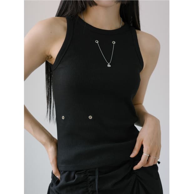 마이닝 컬렉터 Eyelet Sleeveless Top 민소매 탑 나시