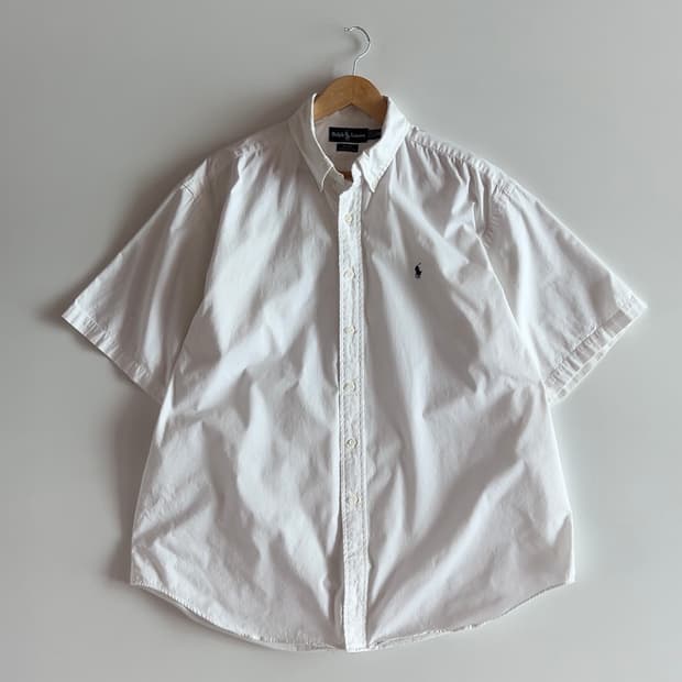 폴로 랄프로렌 화이트 반팔셔츠 XL