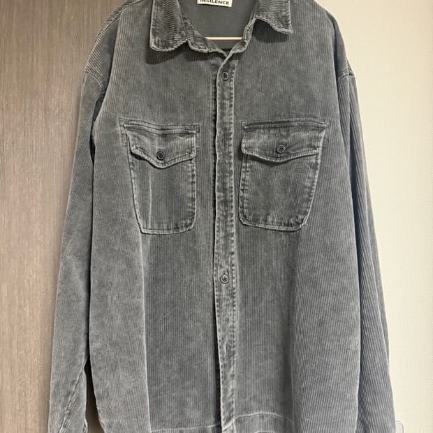 인사일런스 피그먼트 코듀로이 셔츠 차콜 L