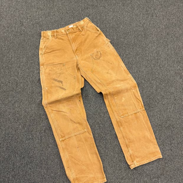 칼하트 빈티지 b01 브라운 더블니 워크팬츠