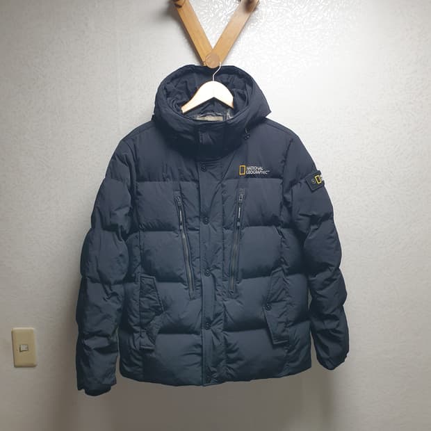 [남95] 내셔널지오그래픽 블랙 패딩 후디