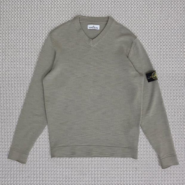 17AW 스톤 아일랜드 카키 그린울 니트