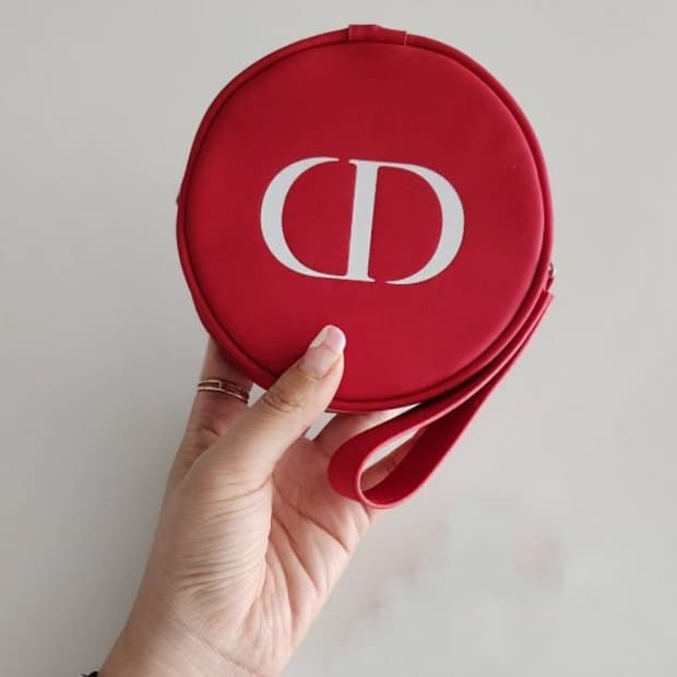 디올 레드 원형 파우치