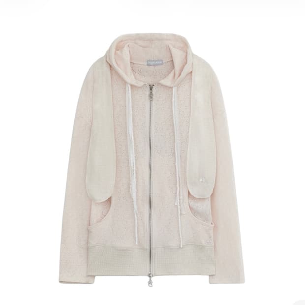 허그유어스킨 토끼 토깅 후드집업 베이지