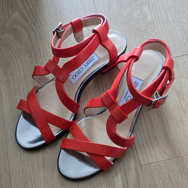 Jimmy choo 지미추 레더 스트랩 샌들 35.5
