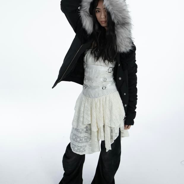 Double Punch 퍼 트리밍 봄버자켓 s