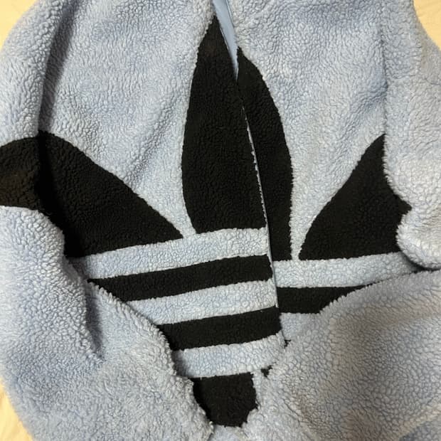 아디다스 빅 트레포일 쉐르파 자켓 빅로고 후리스 집업 블루