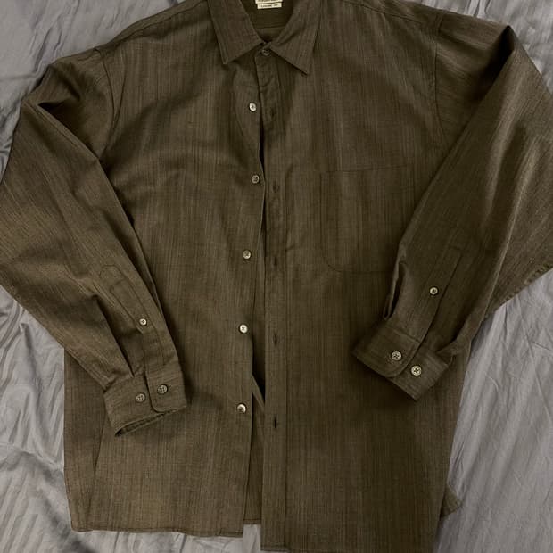 스티븐알란 steven alan 루즈핏 셔츠 브라운카키 L