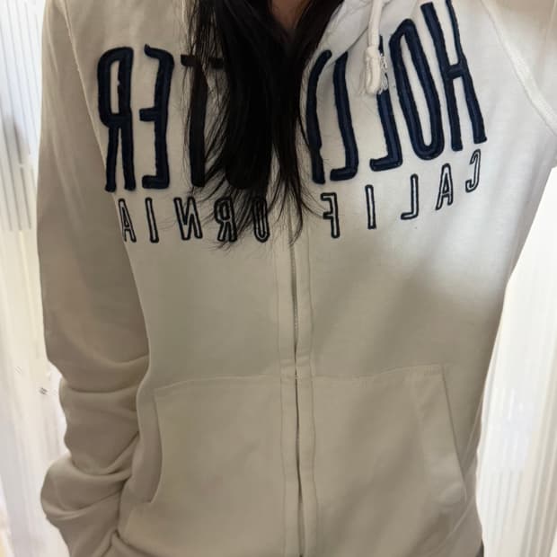 홀리스터 화이트 후드집업 m