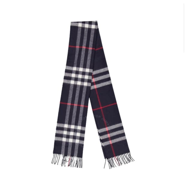 버버리 자이언트 체크 캐시미어 머플러 목도리 네이비 미개봉 새상품
