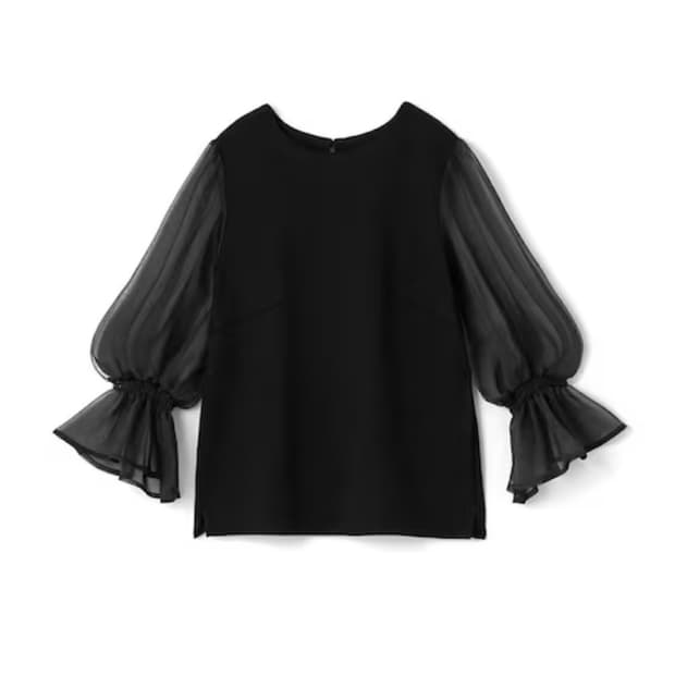 grl 블랙 프릴 쉬폰 블라우스 /스나계 오피스룩 하객룩 양산형 양지뢰