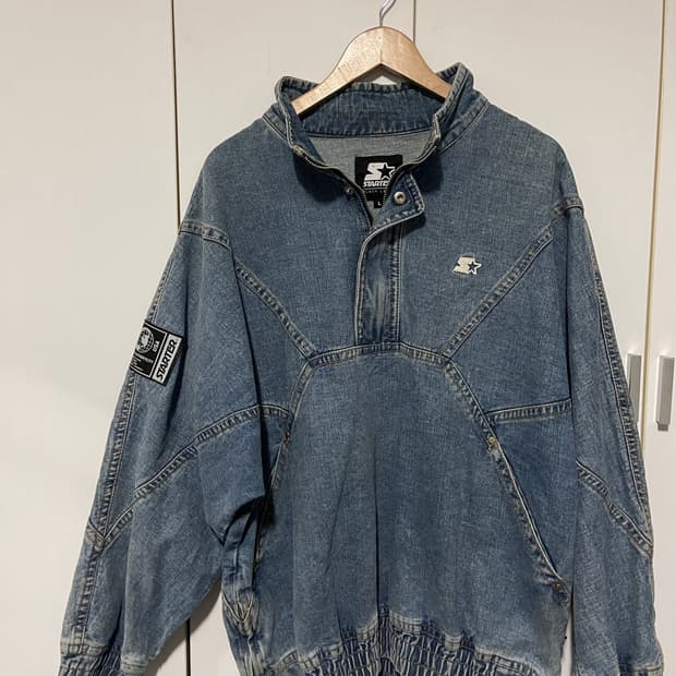 스타터 데님 하프집업 자켓 L