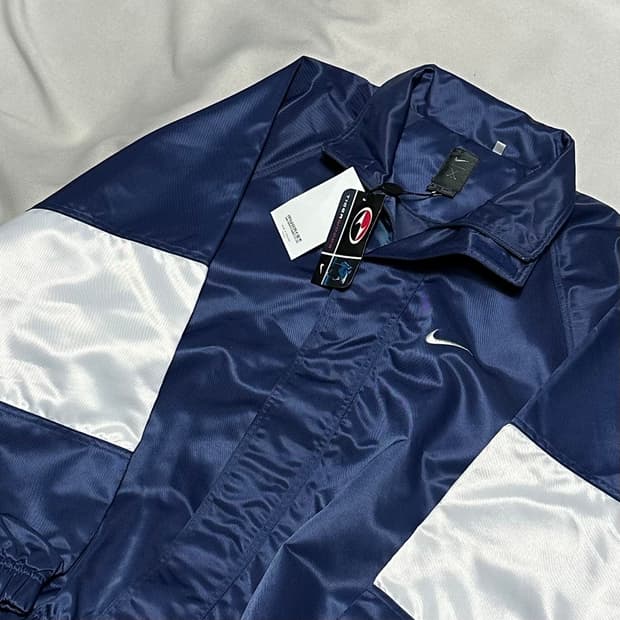 M 새상품 90‘s 나이키 사틴 올드스쿨 네이비 바람막이