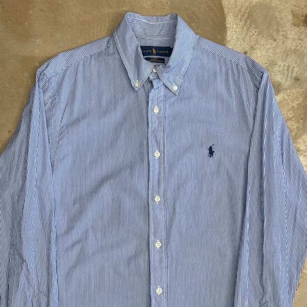 M 폴로랄프로렌 슬림핏 스트라이프 코튼 셔츠