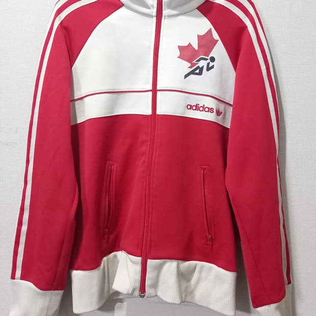 아디다스 구캐나다 빨흰 트랙탑 저지 져지집업 95/M